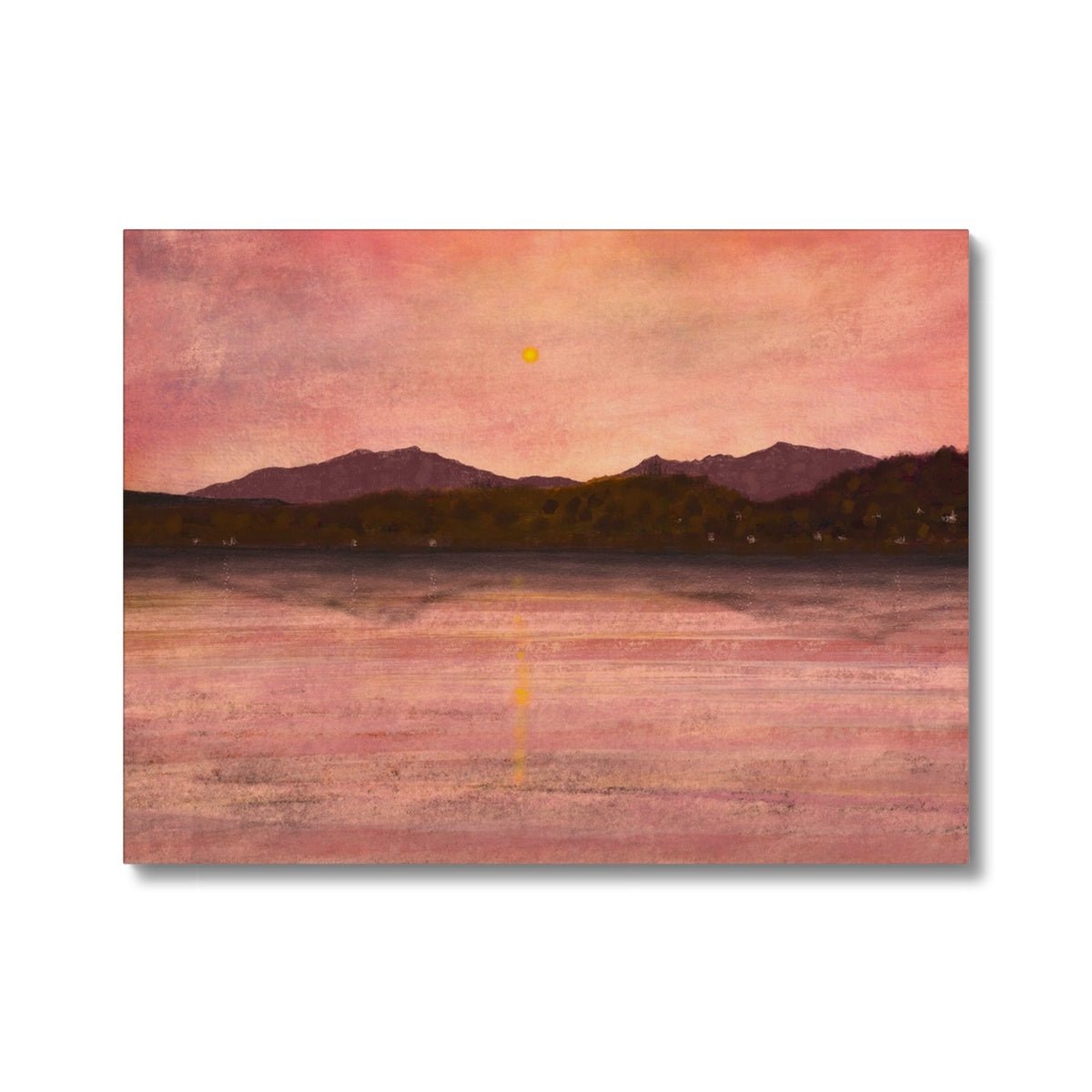 Dusk Over Arran & Bute Painting | Canvas From Scotland-Contemporary Stretched Canvas Prints-Arran Art Gallery-24"x18"-Paintings, Prints, Homeware, Art Gifts From Scotland By Scottish Artist Kevin Hunter