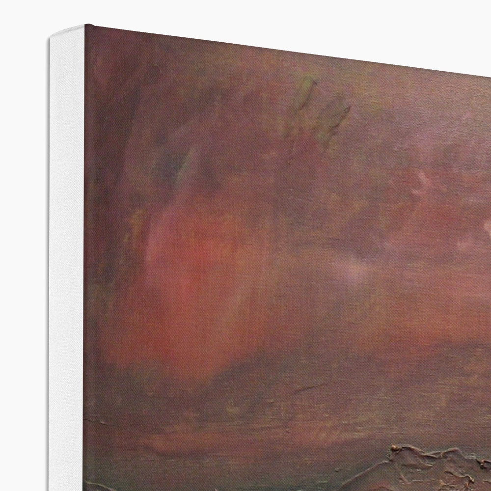 Red and orange abstract textured canvas print Dusk Storm Brews On The Clyde