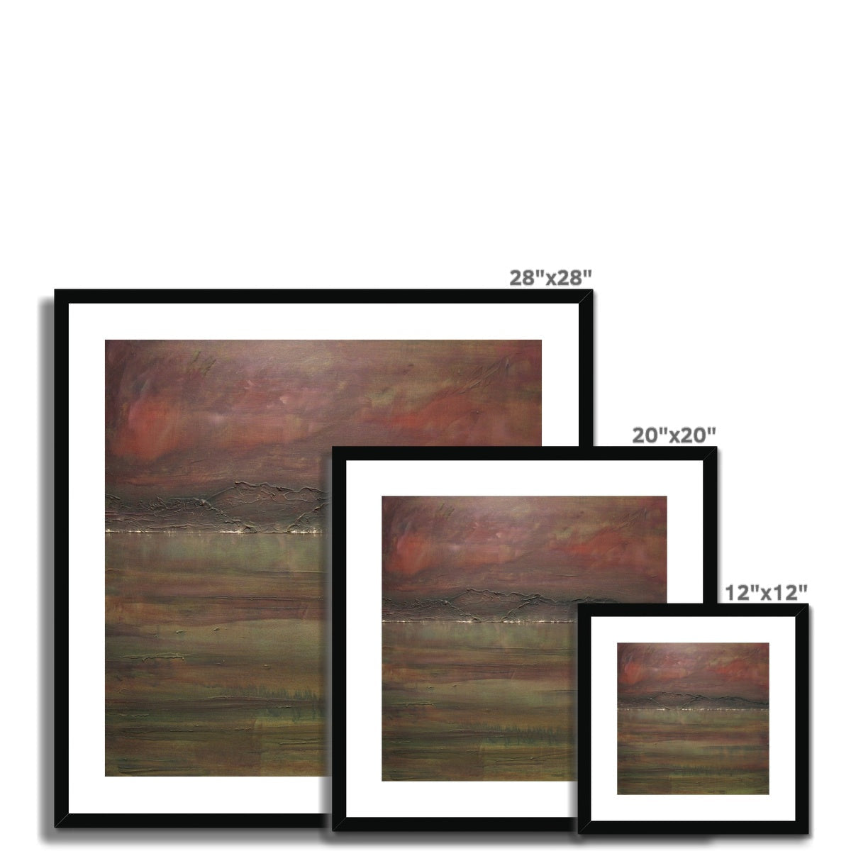 28x28 black-framed Dusk Storm Brews On The Clyde abstract art print