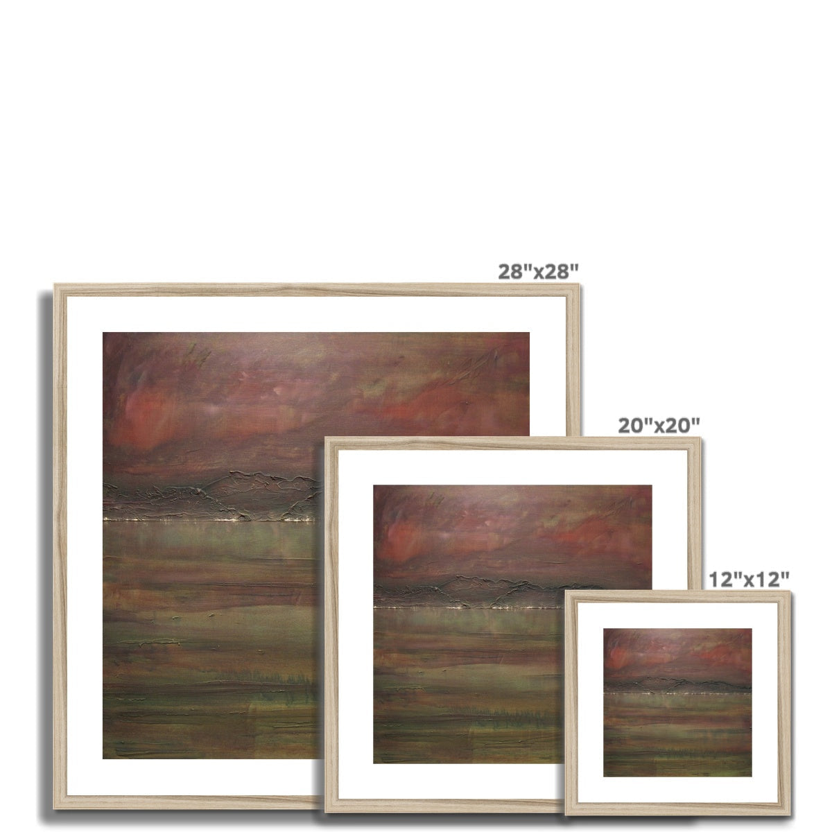 28x28 Framed Dusk Storm Brews On The Clyde Abstract Art Print