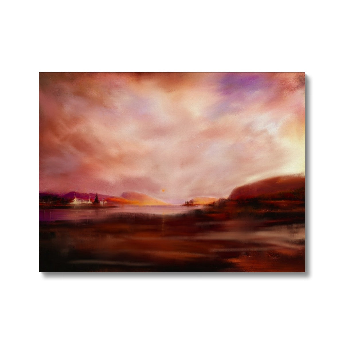 Plockton Sunset Painting | Canvas From Scotland-Contemporary Stretched Canvas Prints-Scottish Highlands & Lowlands Art Gallery-24"x18"-Paintings, Prints, Homeware, Art Gifts From Scotland By Scottish Artist Kevin Hunter