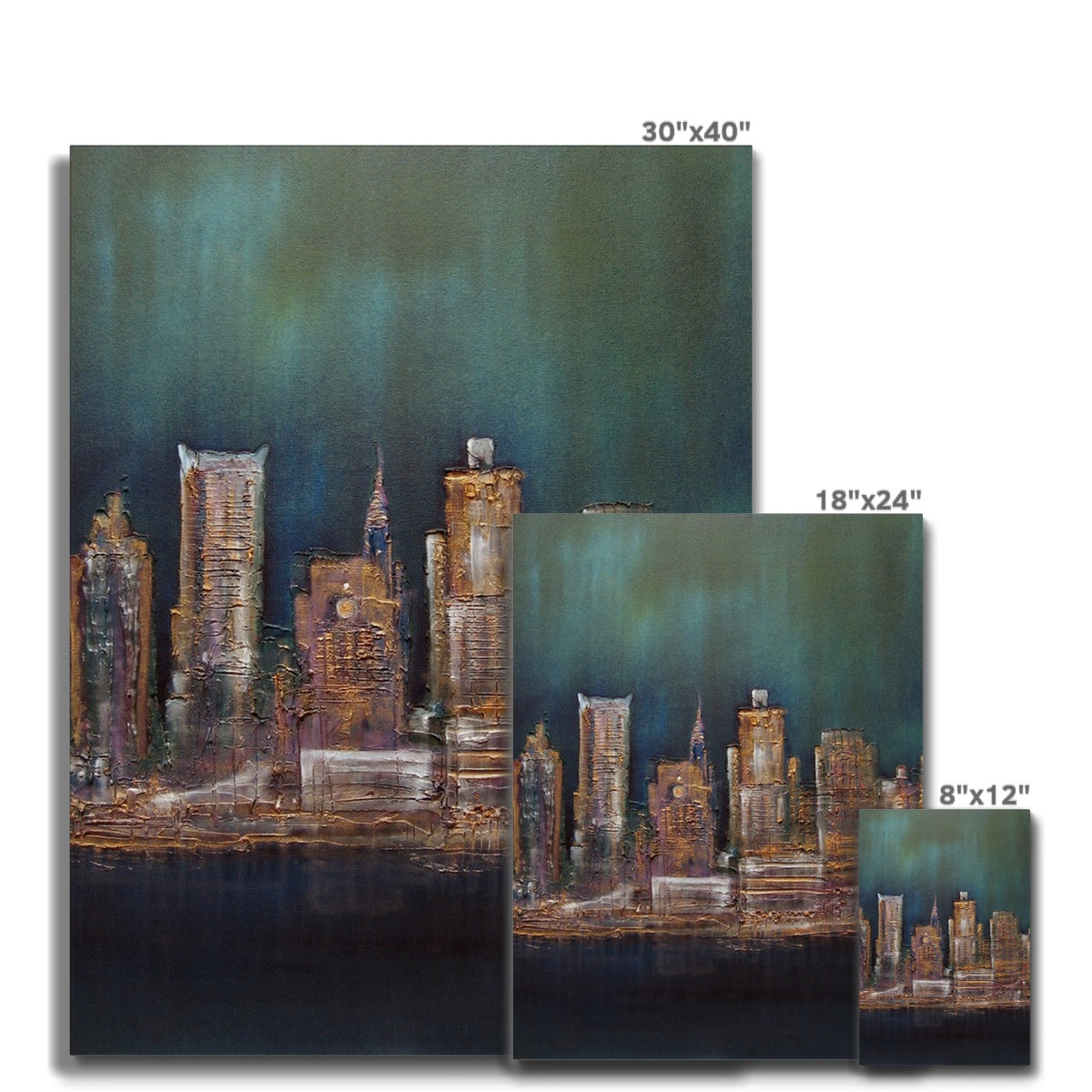 New York West Side Painting | Canvas-Contemporary Stretched Canvas Prints-World Art Gallery-Paintings, Prints, Homeware, Art Gifts From Scotland By Scottish Artist Kevin Hunter