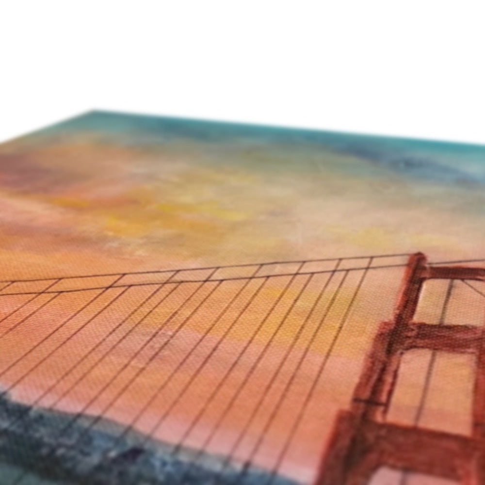 The Golden Gate Bridge Painting | Canvas From Scotland-Contemporary Stretched Canvas Prints-World Art Gallery-Paintings, Prints, Homeware, Art Gifts From Scotland By Scottish Artist Kevin Hunter