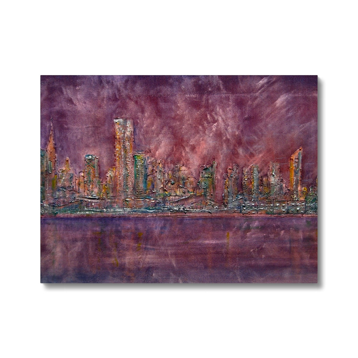 East Side Snow New York Painting | Canvas From Scotland-Contemporary Stretched Canvas Prints-World Art Gallery-24"x18"-Paintings, Prints, Homeware, Art Gifts From Scotland By Scottish Artist Kevin Hunter