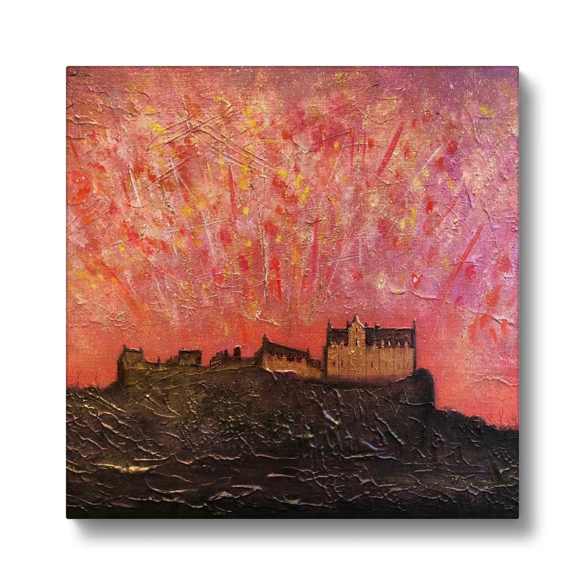 Edinburgh Castle Fireworks Art Eco Canvas from my Edinburgh & Glasgow Art Gallery Art Gallery Collection