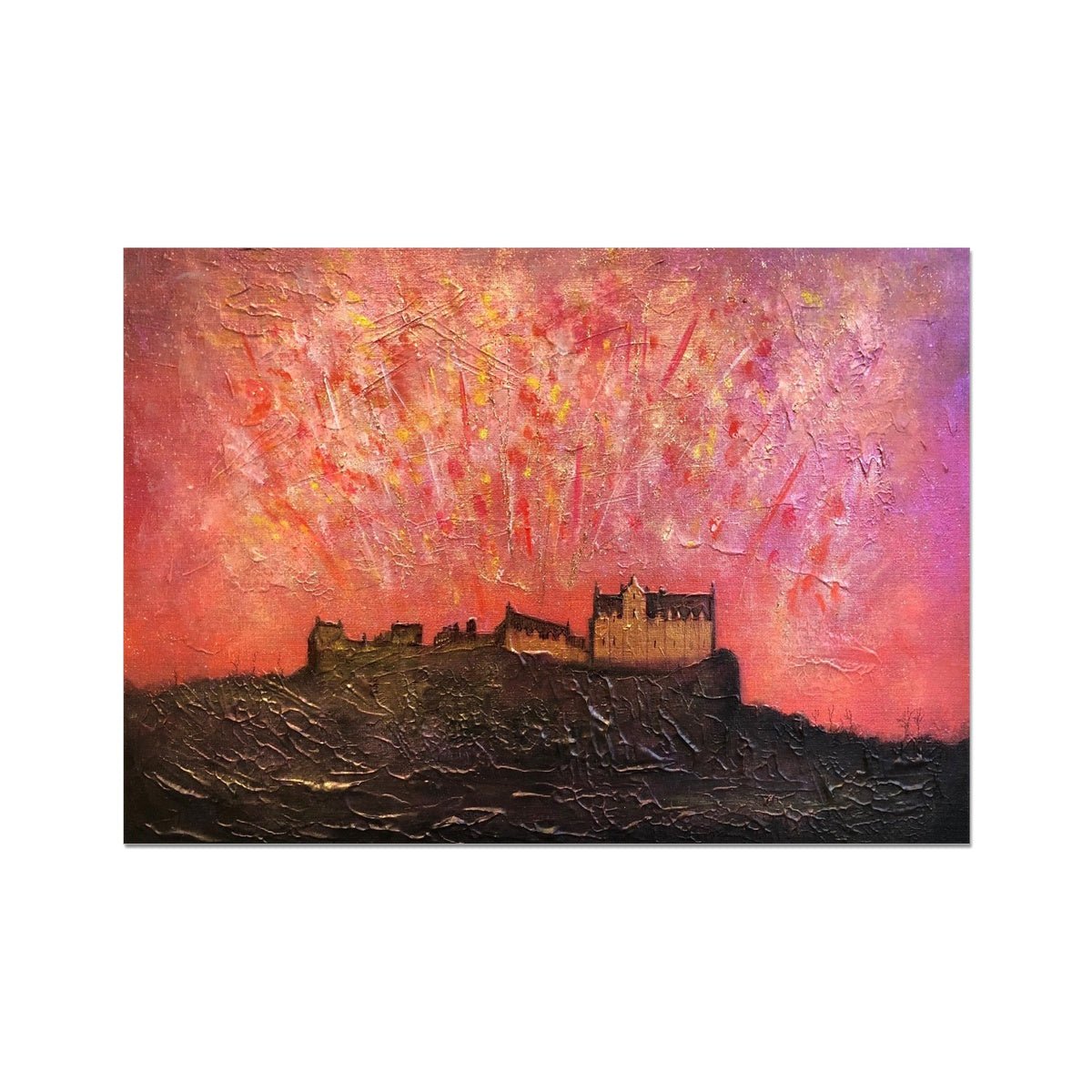 Edinburgh Castle Fireworks Painting Scotland | Signed Scottish Fine Art Prints