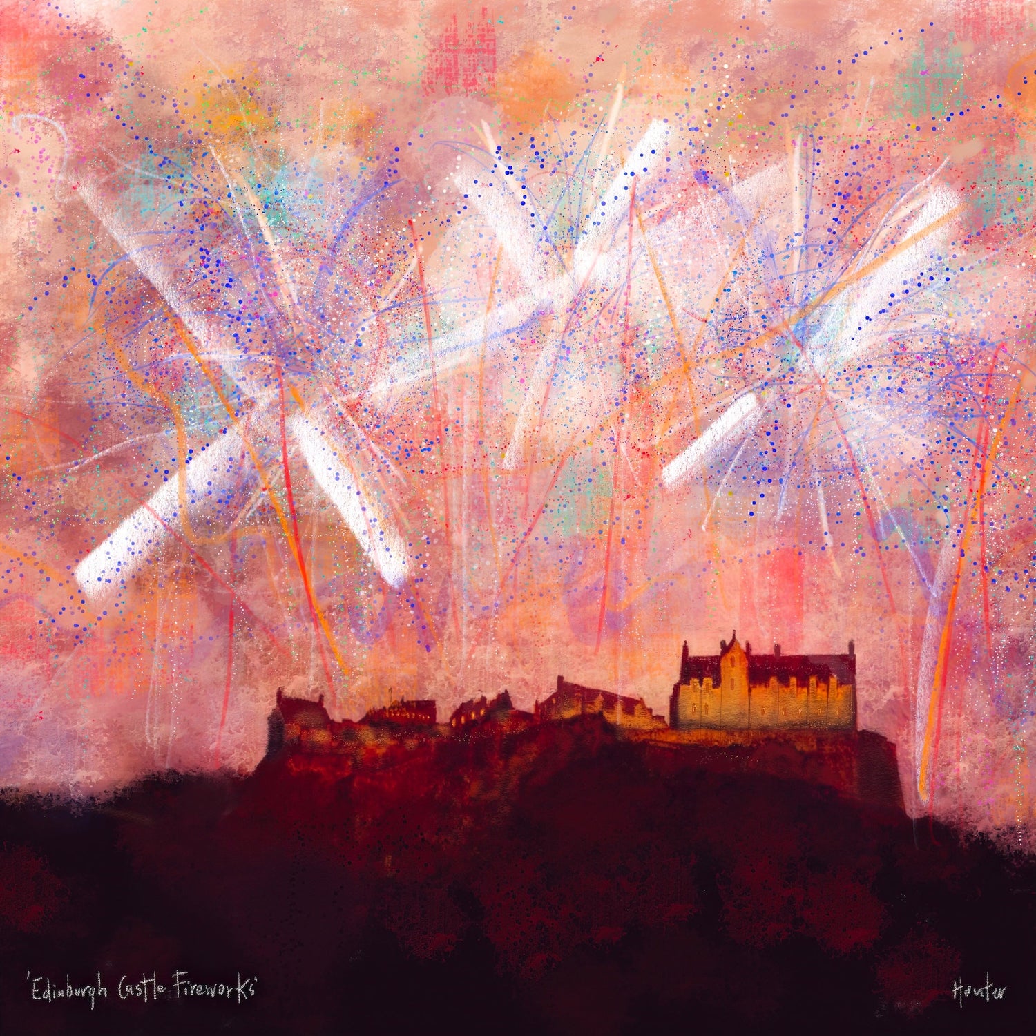 Edinburgh Castle Fireworks | Scotland In Your Pocket Art Print