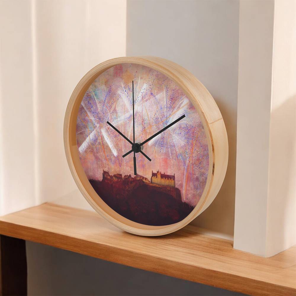 Edinburgh Castle Fireworks | Wall Art Clock | Scotland