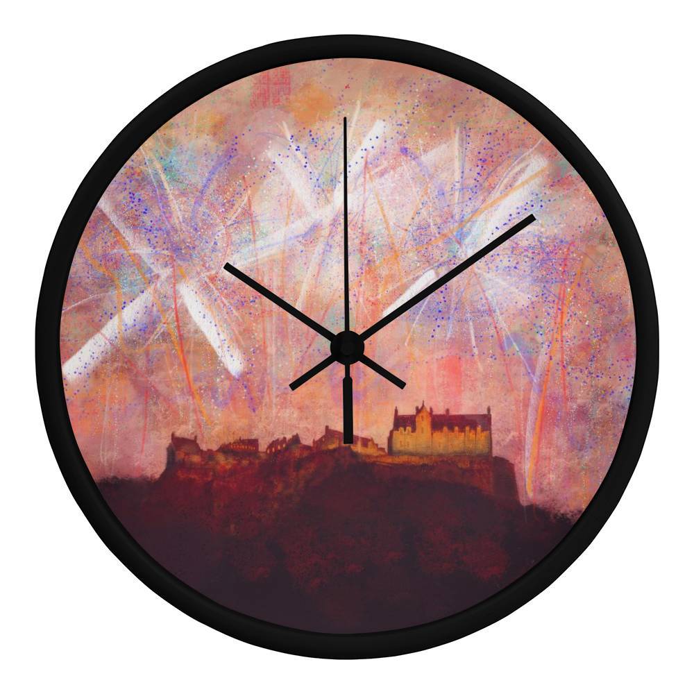 Edinburgh Castle Fireworks | Wall Art Clock | Scotland