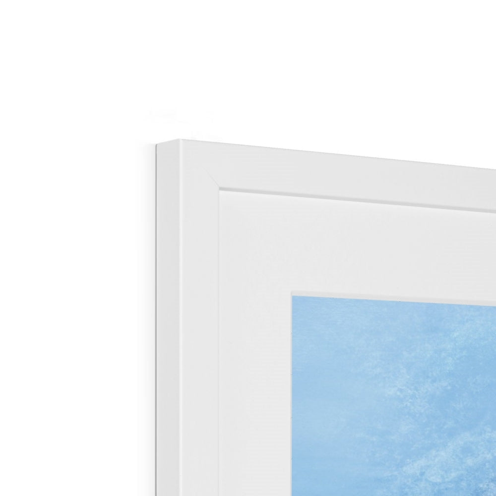 White minimalist frame with blue watercolor Edinburgh Castle print