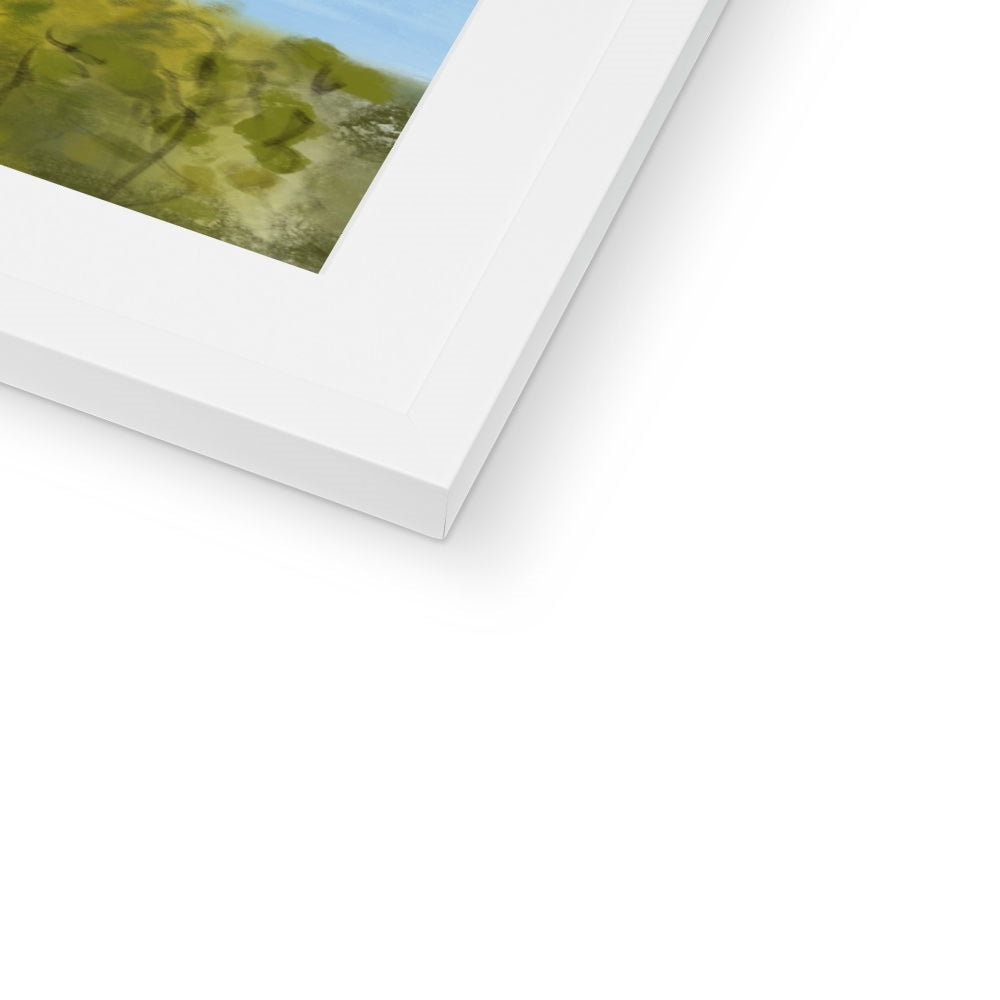 White matte frame with green blue abstract Edinburgh Castle print