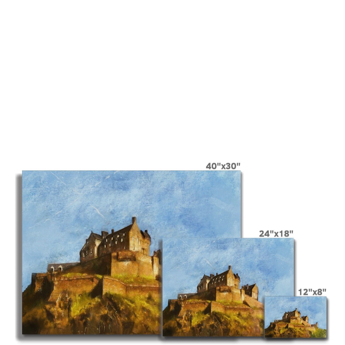 Edinburgh Castle Painting | Canvas From Scotland-Contemporary Stretched Canvas Prints-Historic & Iconic Scotland Art Gallery-Paintings, Prints, Homeware, Art Gifts From Scotland By Scottish Artist Kevin Hunter