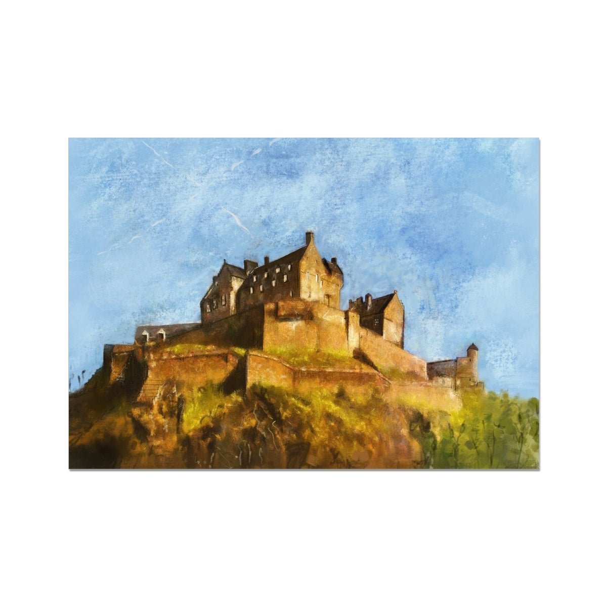 Edinburgh Castle Painting | Fine Art Prints From Scotland-Unframed Prints-Historic & Iconic Scotland Art Gallery-A2 Landscape-Paintings, Prints, Homeware, Art Gifts From Scotland By Scottish Artist Kevin Hunter