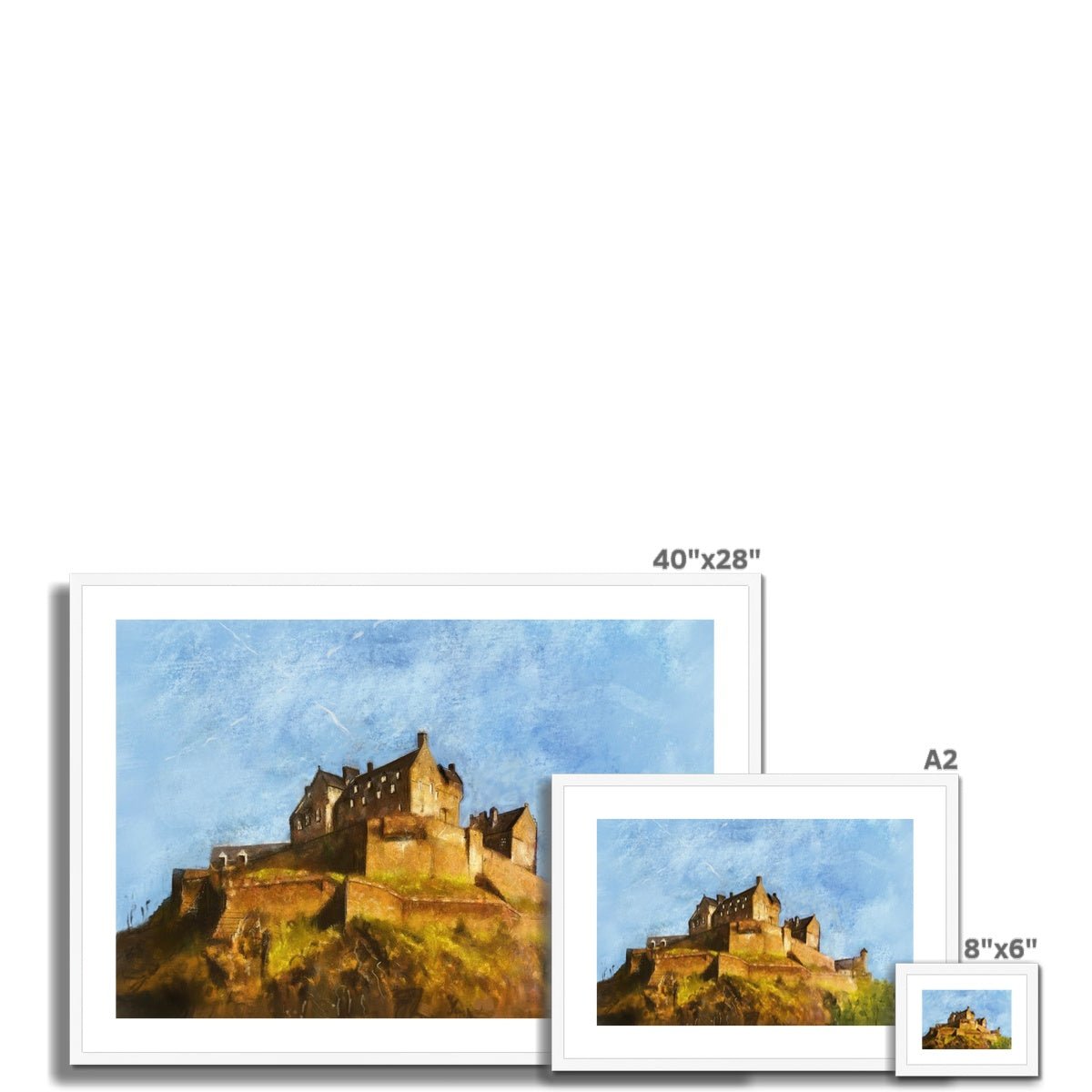 Edinburgh Castle Painting | Framed & Mounted Prints From Scotland-Framed & Mounted Prints-Historic & Iconic Scotland Art Gallery-Paintings, Prints, Homeware, Art Gifts From Scotland By Scottish Artist Kevin Hunter