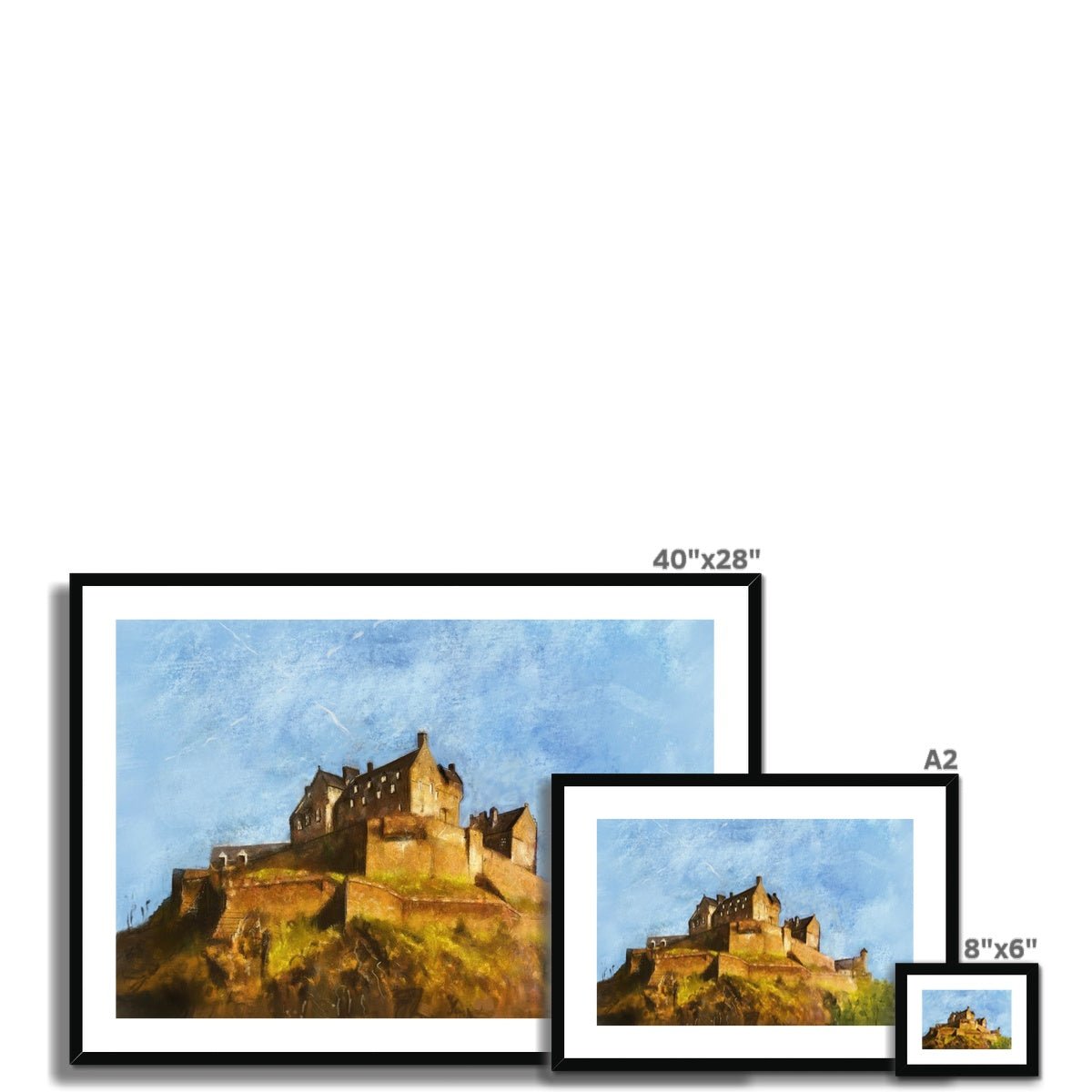 Edinburgh Castle Painting | Framed & Mounted Prints From Scotland-Framed & Mounted Prints-Historic & Iconic Scotland Art Gallery-Paintings, Prints, Homeware, Art Gifts From Scotland By Scottish Artist Kevin Hunter