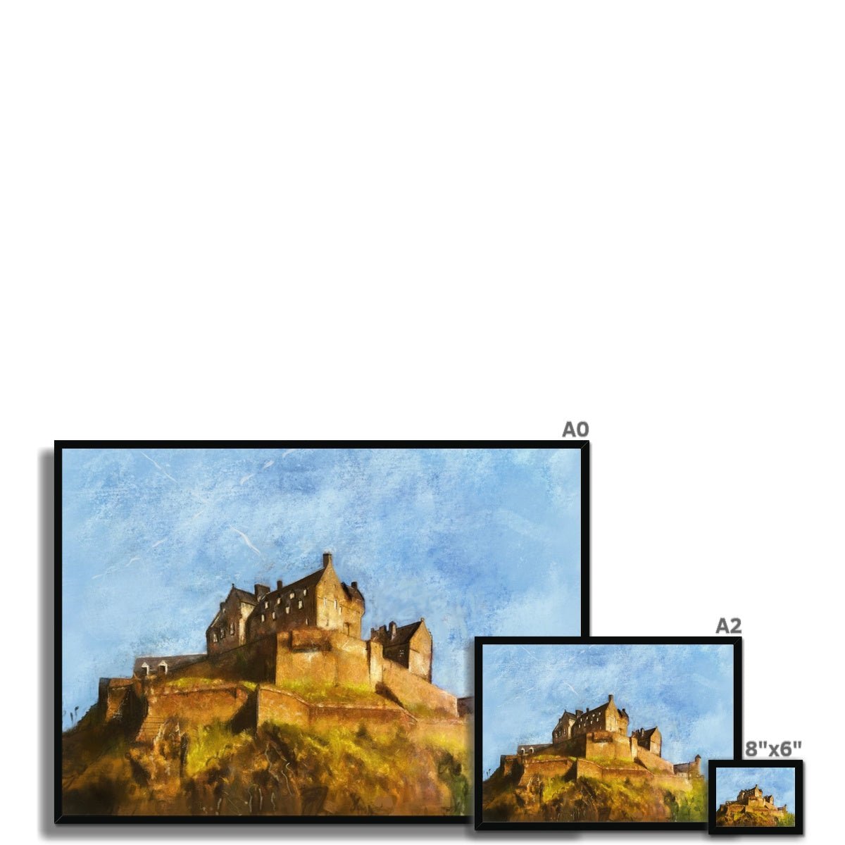 Edinburgh Castle Painting | Framed Prints From Scotland-Framed Prints-Edinburgh & Glasgow Art Gallery-Paintings, Prints, Homeware, Art Gifts From Scotland By Scottish Artist Kevin Hunter