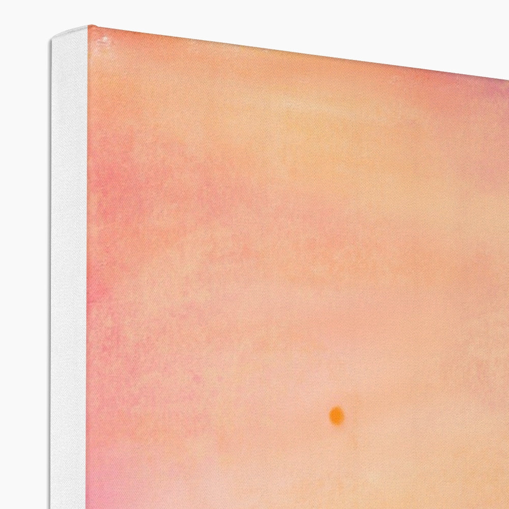 Edinburgh Castle sunset with orange dot canvas art print