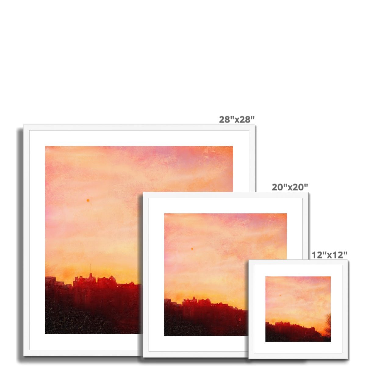 Edinburgh Castle Sunset Painting | Framed & Mounted Prints From Scotland