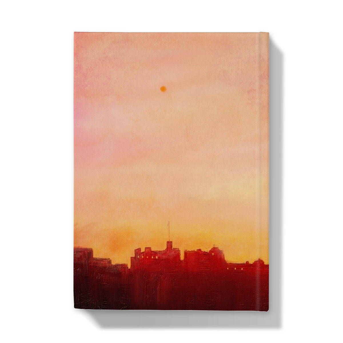 Edinburgh Castle Sunset peach hardcover journal with cityscape design