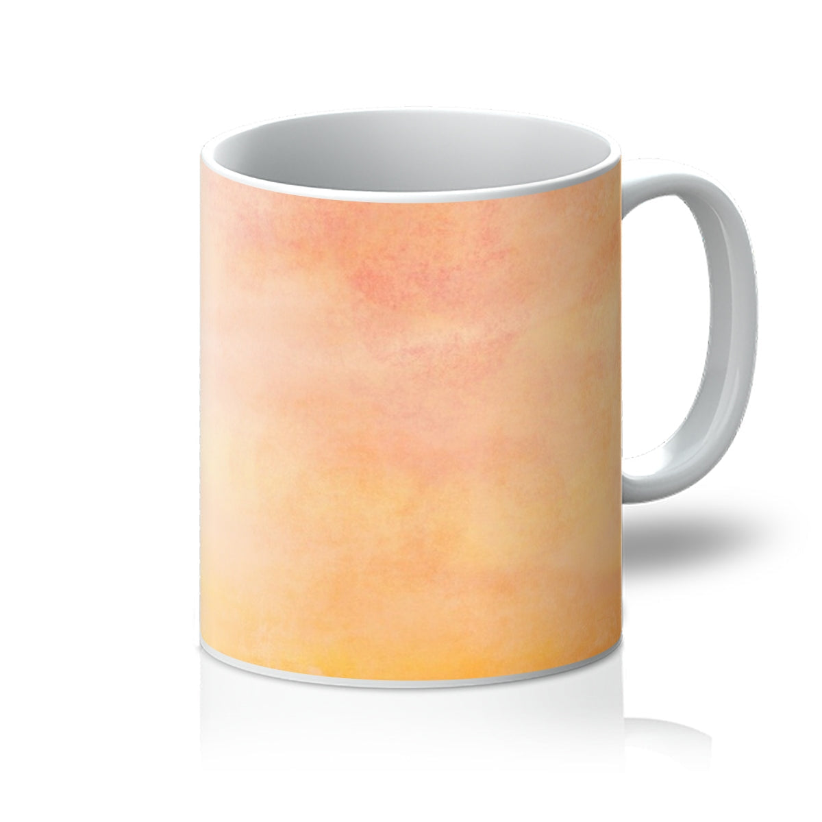 Peach-colored glossy ceramic Edinburgh Castle Sunset Mug