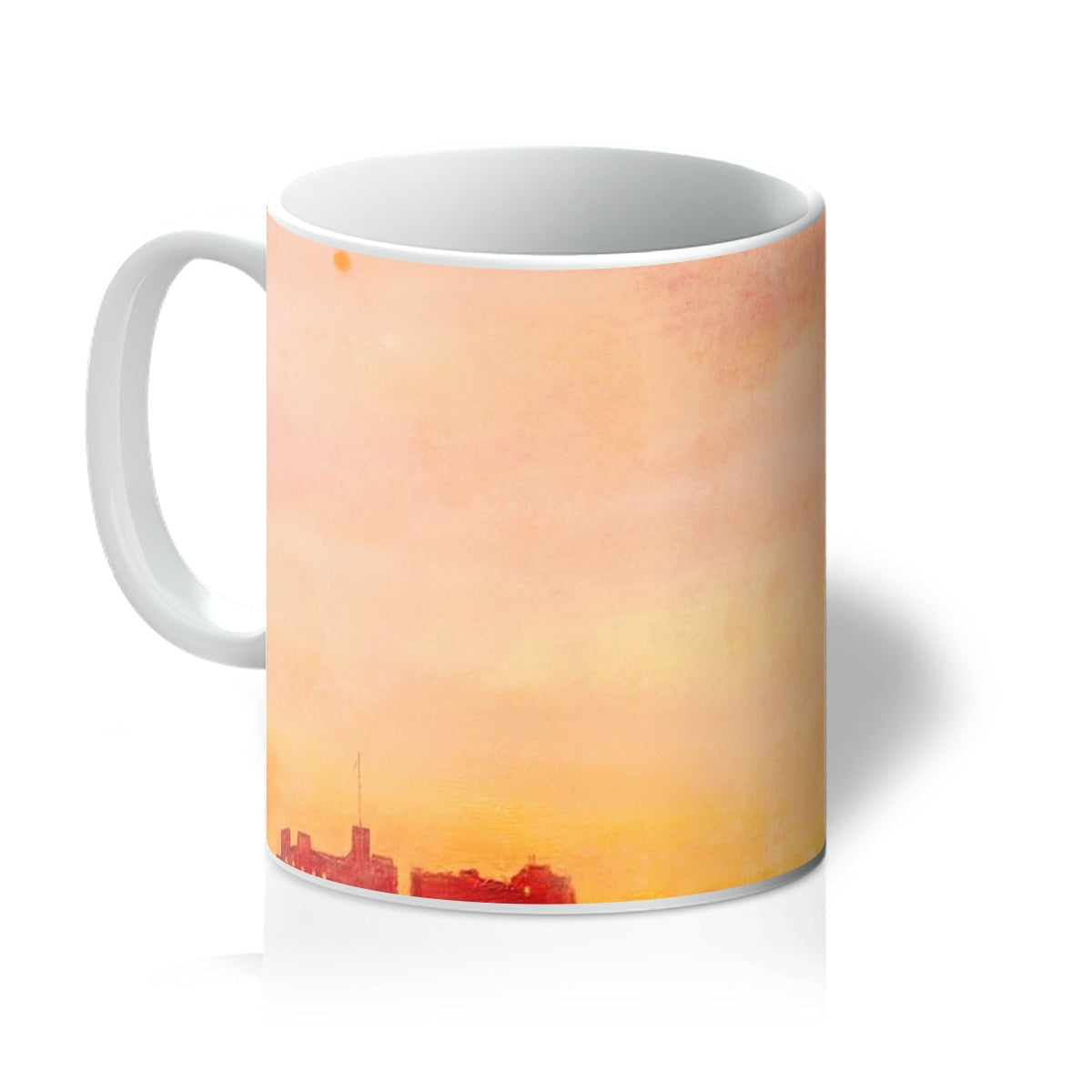 Edinburgh Castle Sunset Mug with vibrant cityscape design