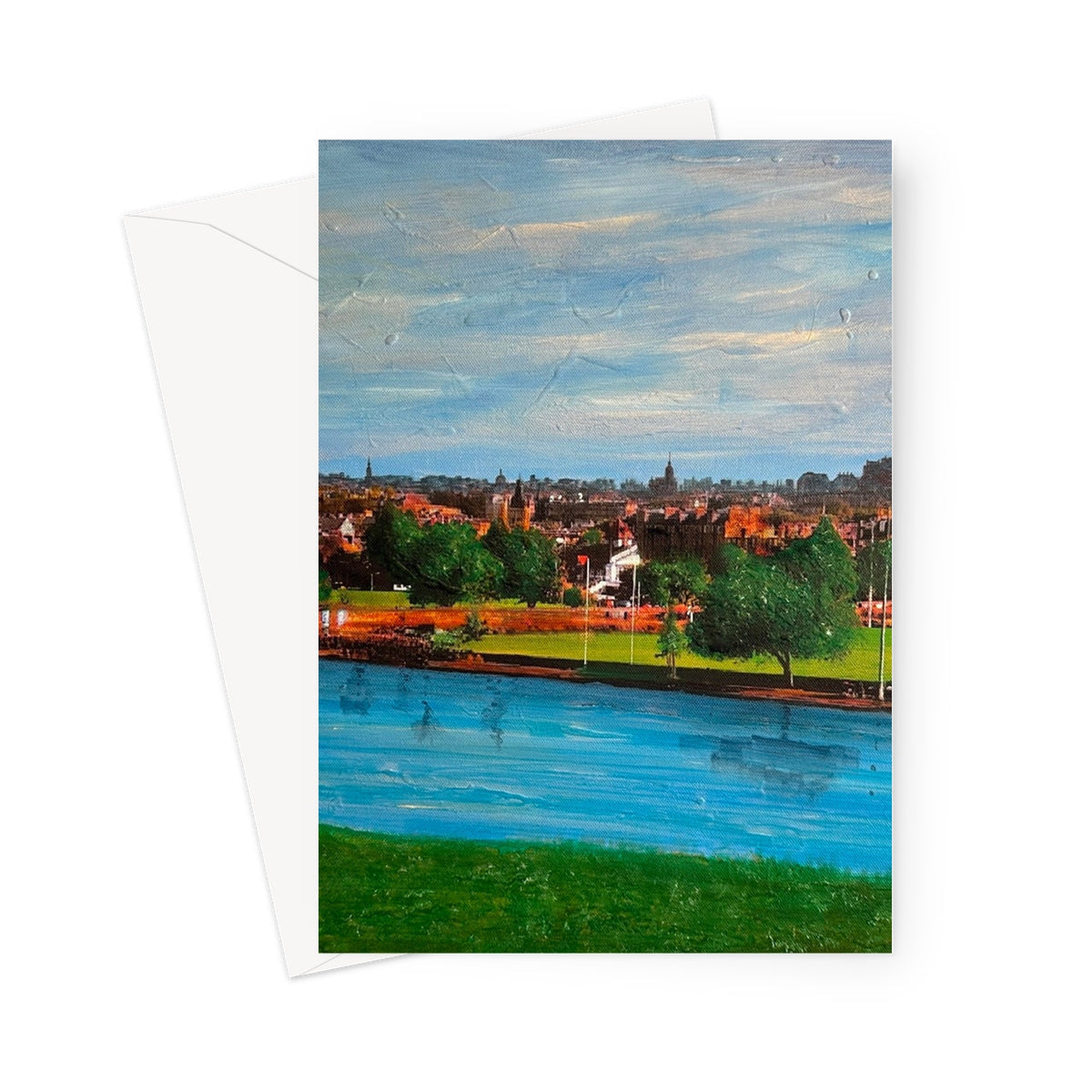 Edinburgh From Inverleith greeting card with impressionistic cityscape