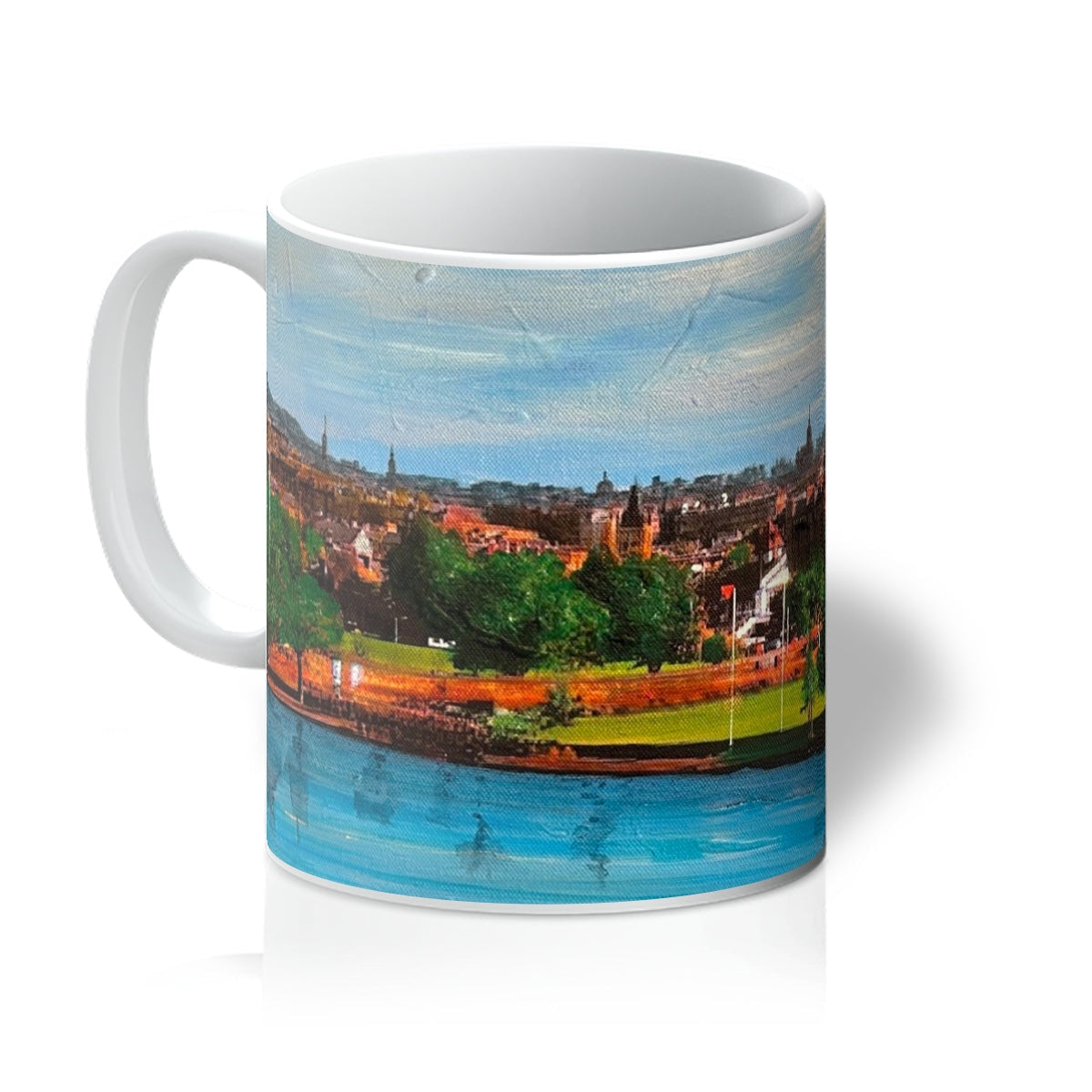 Edinburgh From Inverleith white ceramic mug with vibrant cityscape view