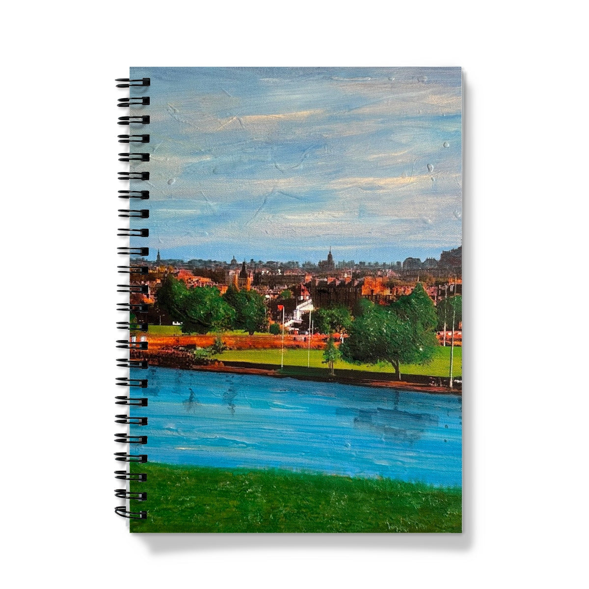 Edinburgh From Inverleith spiral notebook with vibrant cityscape painting