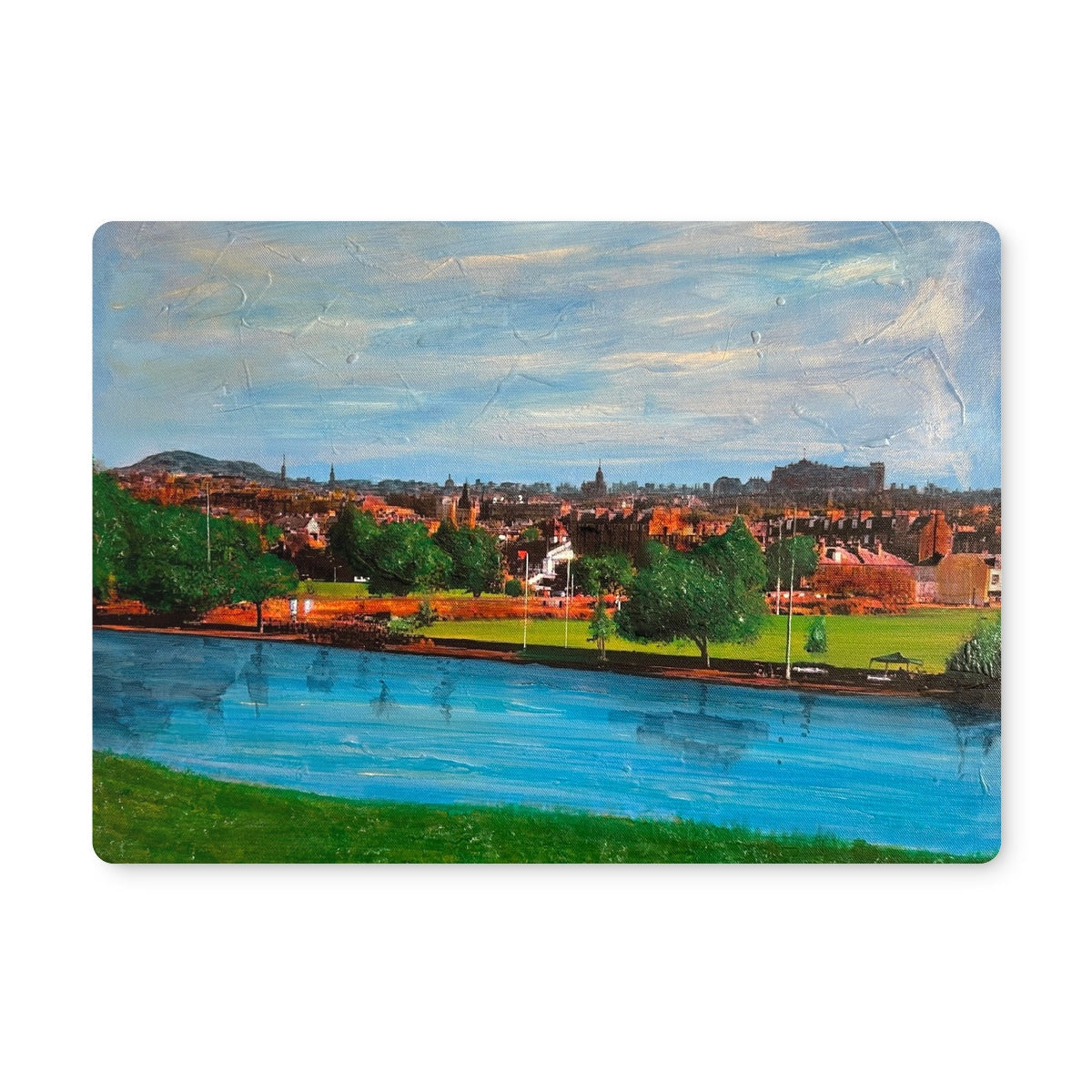 Vibrant impressionist Edinburgh from Inverleith placemat acrylic print