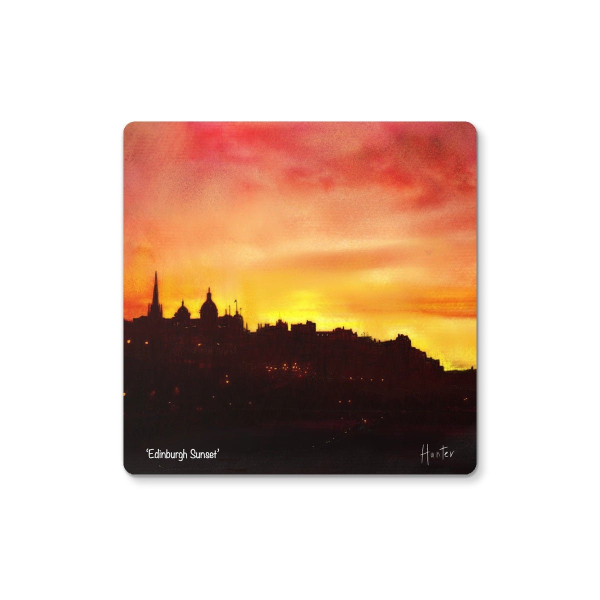 Edinburgh Sunset | Scottish Art Gifts | Coaster