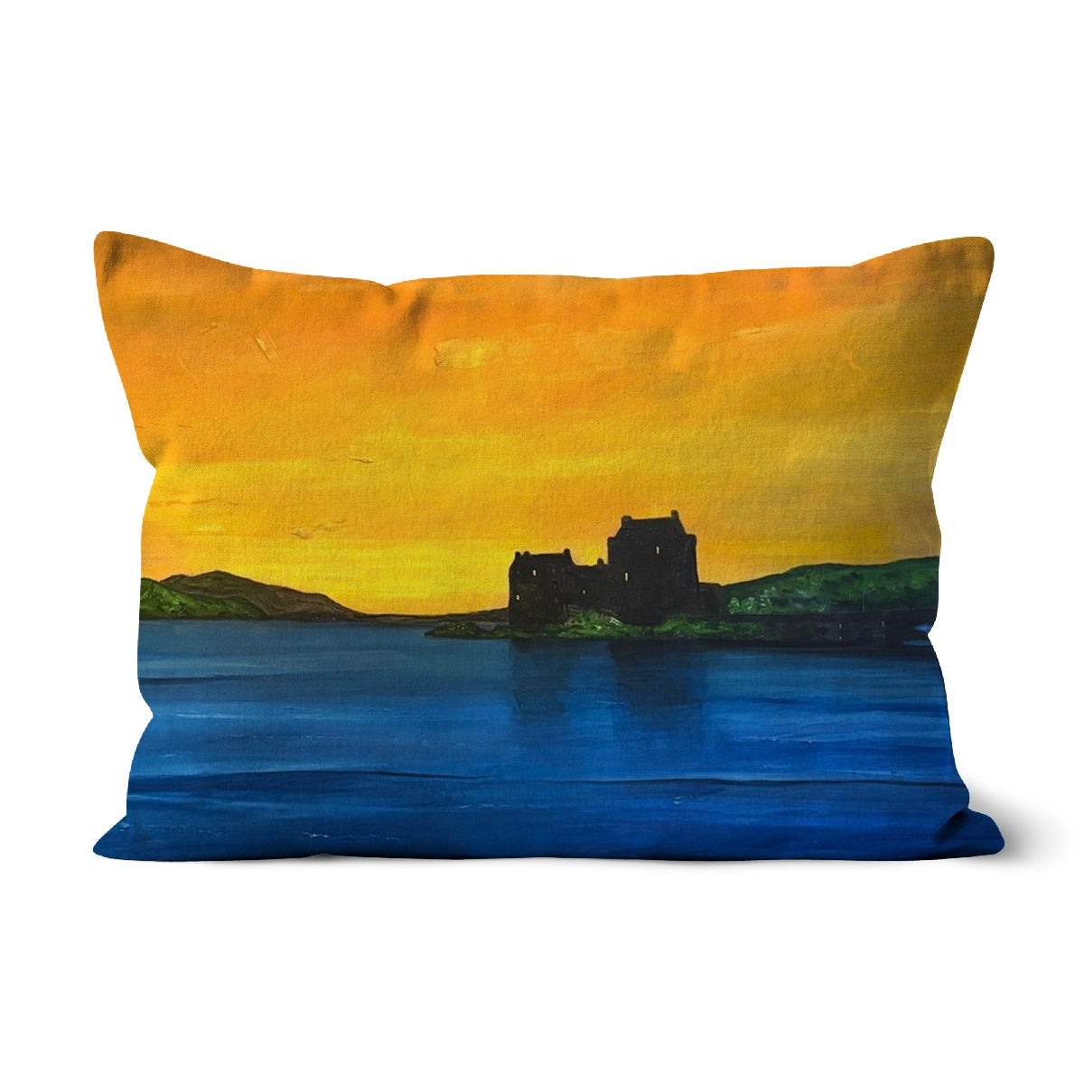 Eilean Donan Castle Dusk Cushion - Historic & Iconic Art Gallery Scotland - Free Shipping Worldwide
