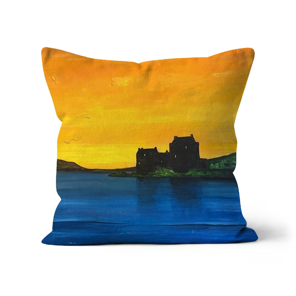 Eilean Donan Castle Dusk Cushion - Historic & Iconic Art Gallery Scotland - Free Shipping Worldwide