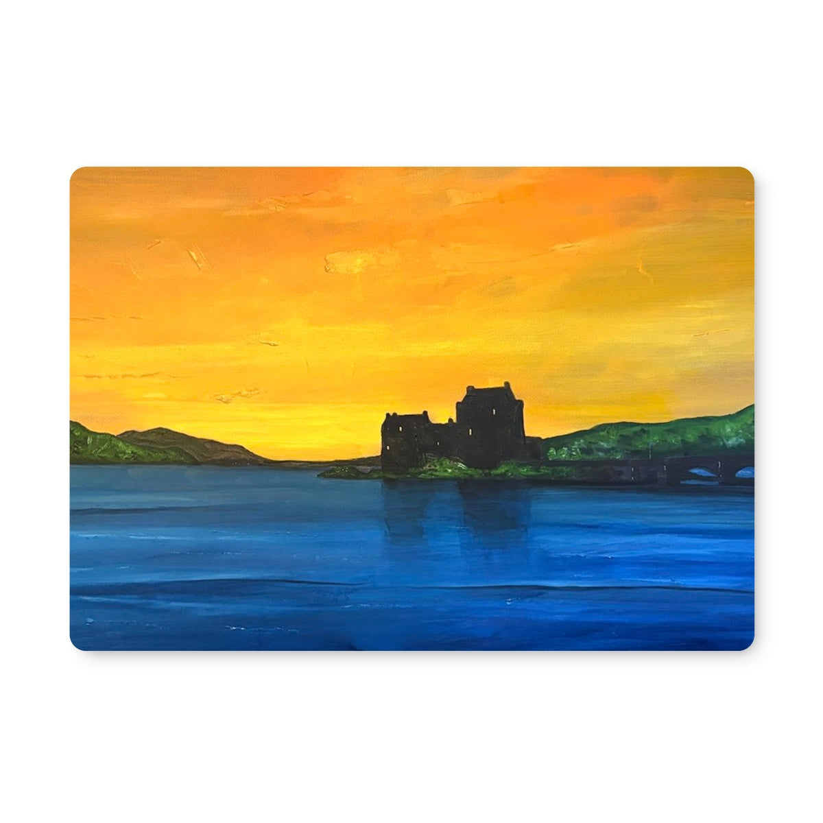 Eilean Donan Castle Dusk Placemat - Historic & Iconic Art Gallery Scotland - Free Shipping Worldwide