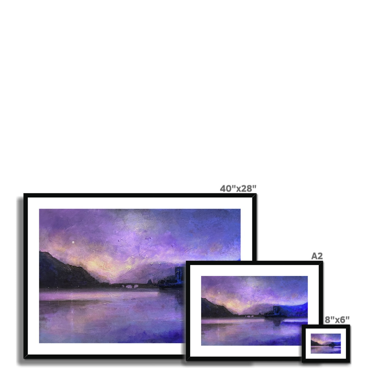 Eilean Donan Castle Moonset Painting | Framed & Mounted Prints From Scotland