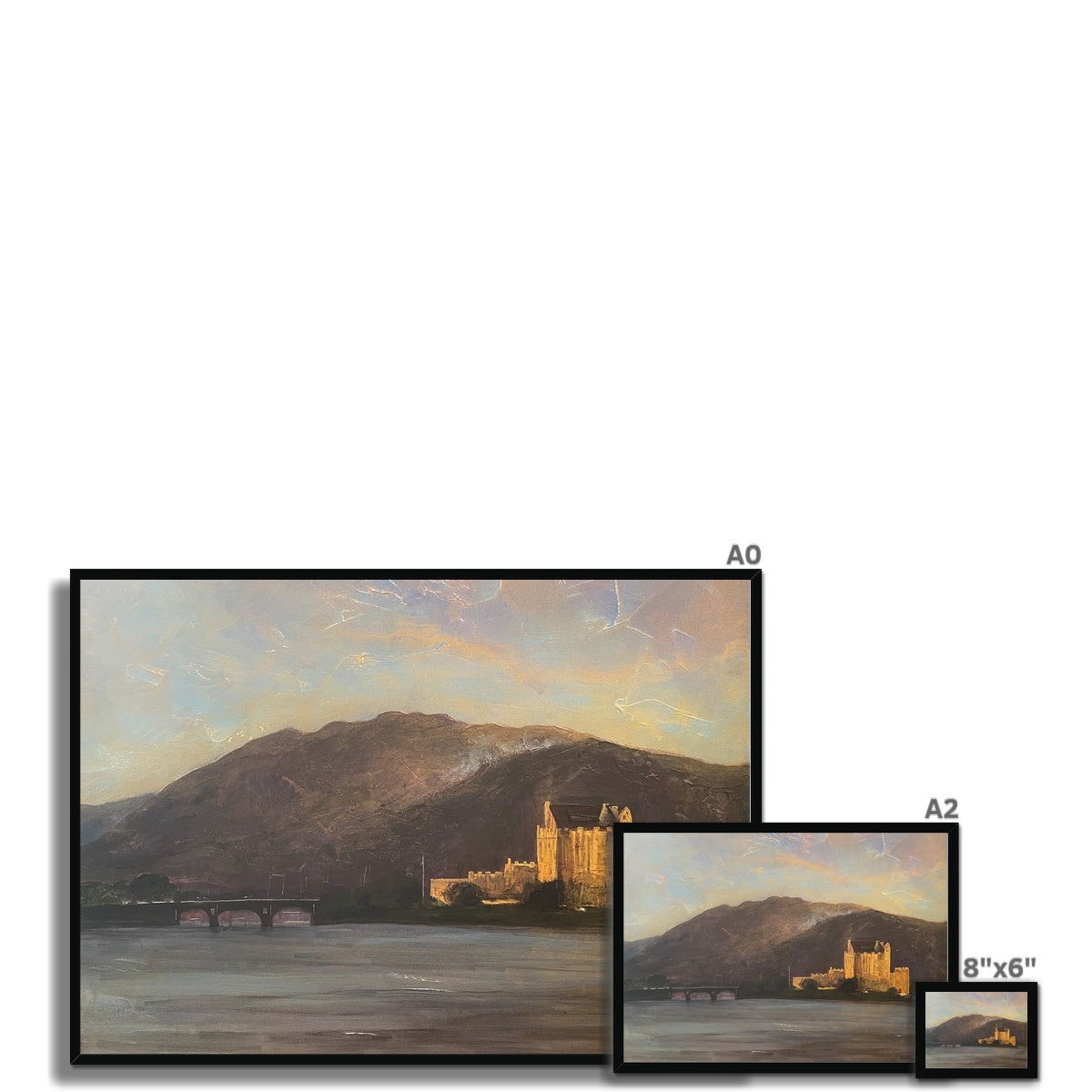 Eilean Donan Castle Painting | Framed Prints From Scotland-Framed Prints-Historic & Iconic Scotland Art Gallery-Paintings, Prints, Homeware, Art Gifts From Scotland By Scottish Artist Kevin Hunter
