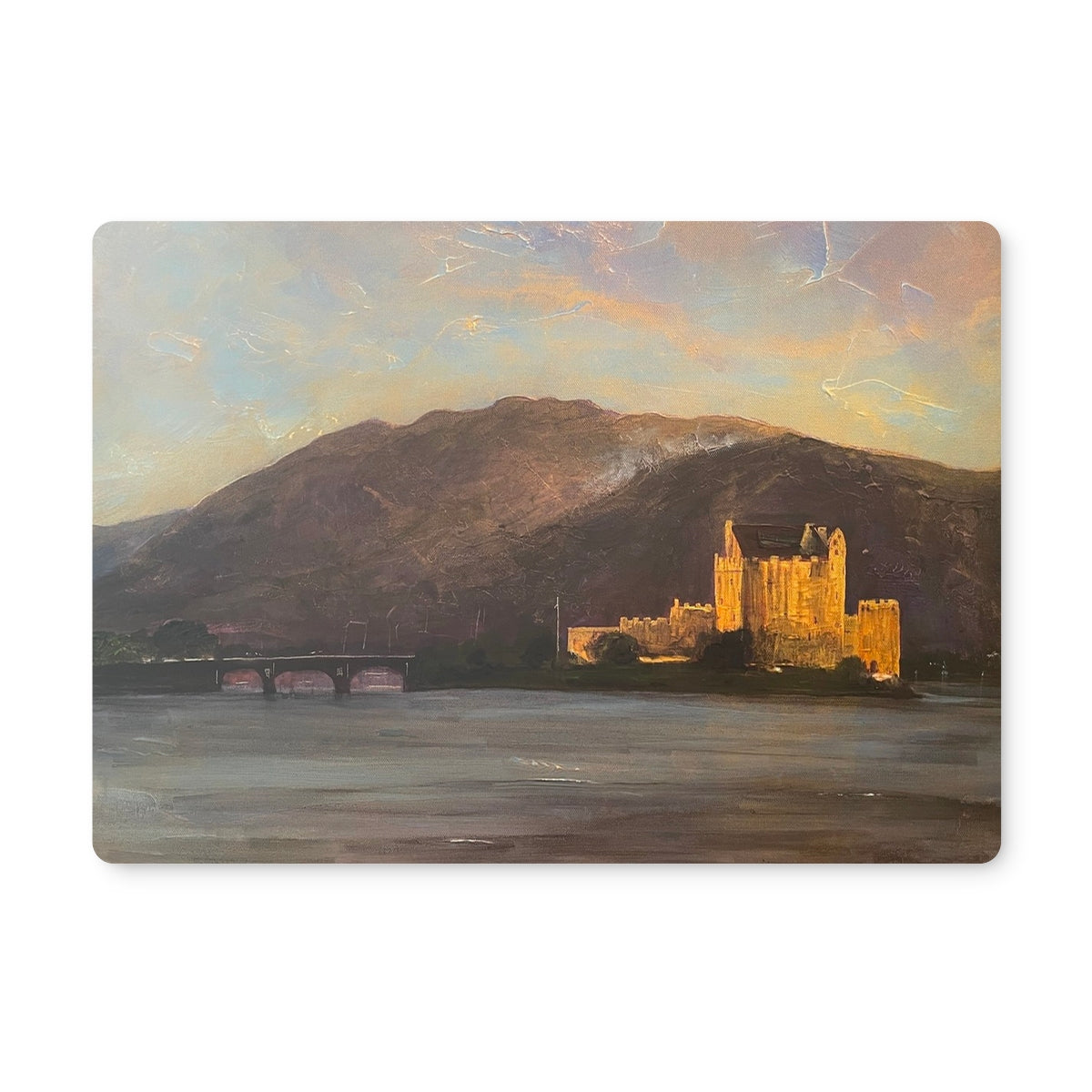 Eilean Donan Castle | Scottish Art Gifts | Placemat | Historic &amp; Iconic Scotland Art Gallery | Paintings, Prints, Homeware and Art Gifts From Scotland By Scottish Artist Kevin Hunter