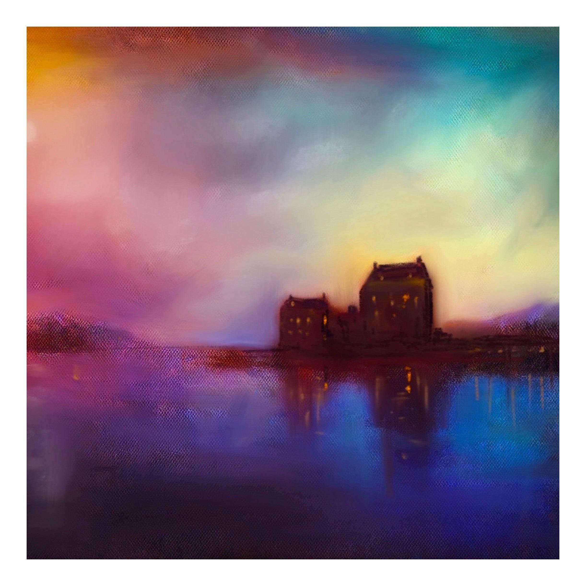 Eilean Donan Castle Sunset | Aluminium Fridge Magnet-Aluminium Fridge Magnets-Scottish Castles Art Gallery-Paintings, Prints, Homeware, Art Gifts From Scotland By Scottish Artist Kevin Hunter