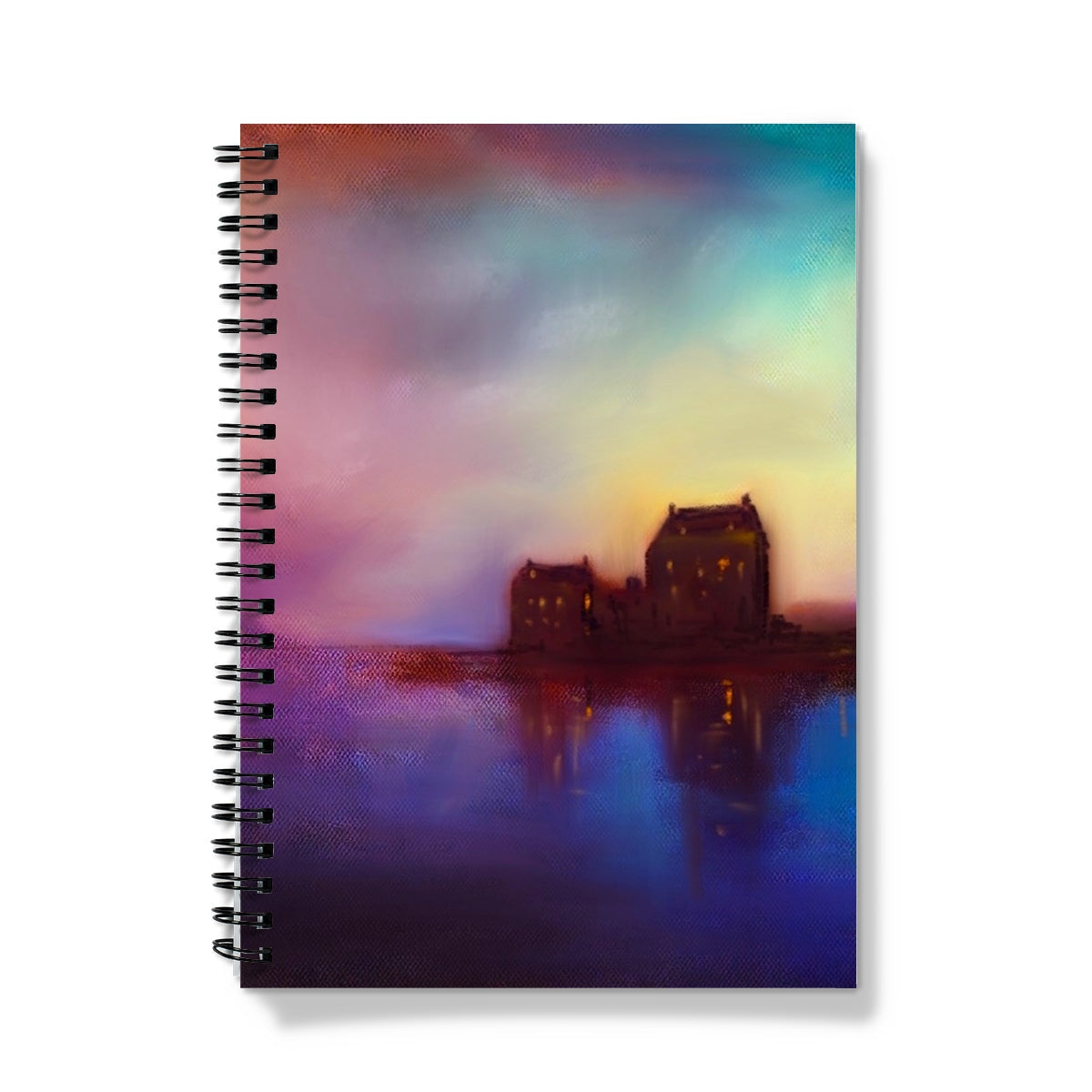 Eilean Donan Castle Sunset Notebook with colorful impressionistic landscape painting