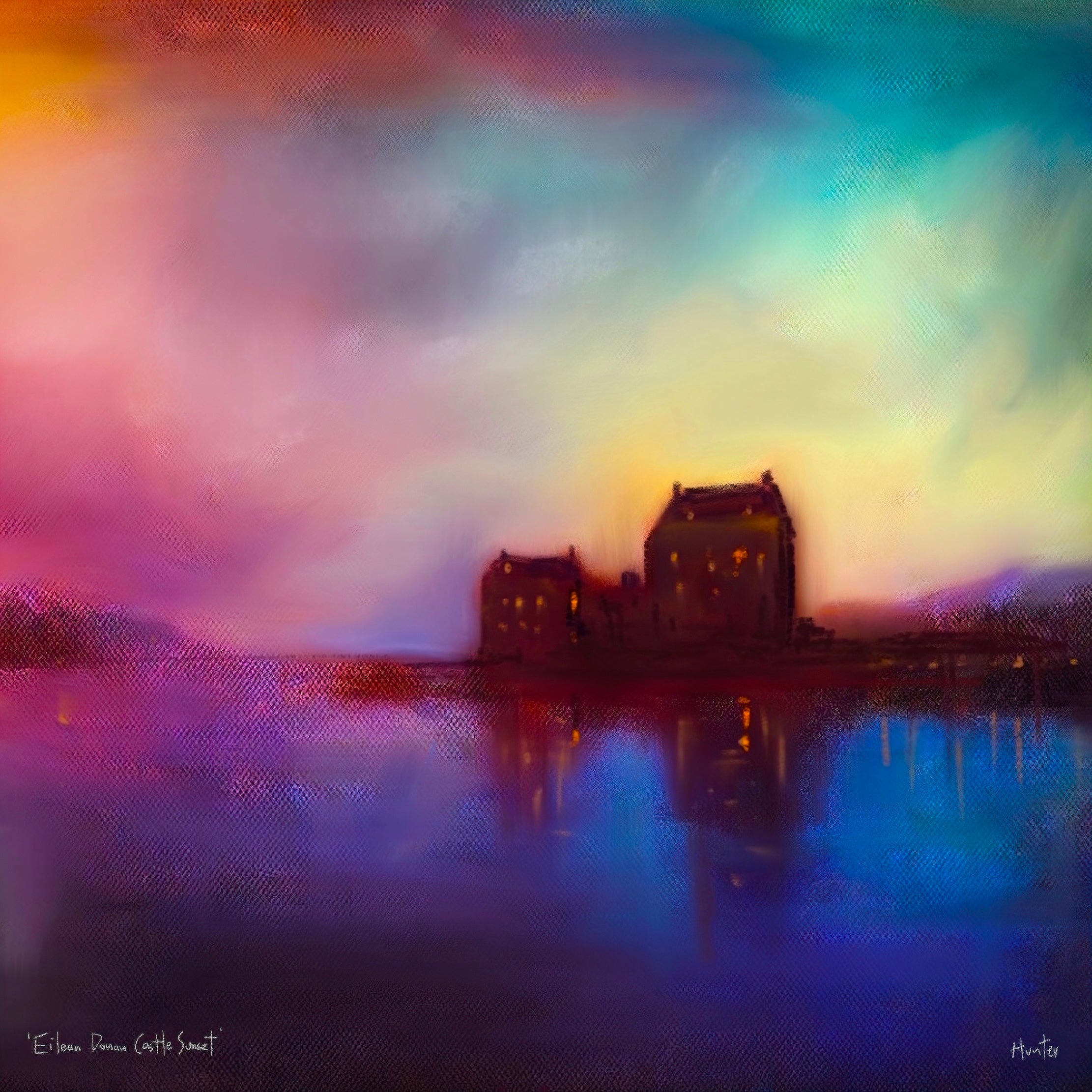 Eilean Donan Castle Sunset | Scotland In Your Pocket Art Print-Scotland In Your Pocket Framed Prints-Historic & Iconic Scotland Art Gallery-Paintings, Prints, Homeware, Art Gifts From Scotland By Scottish Artist Kevin Hunter