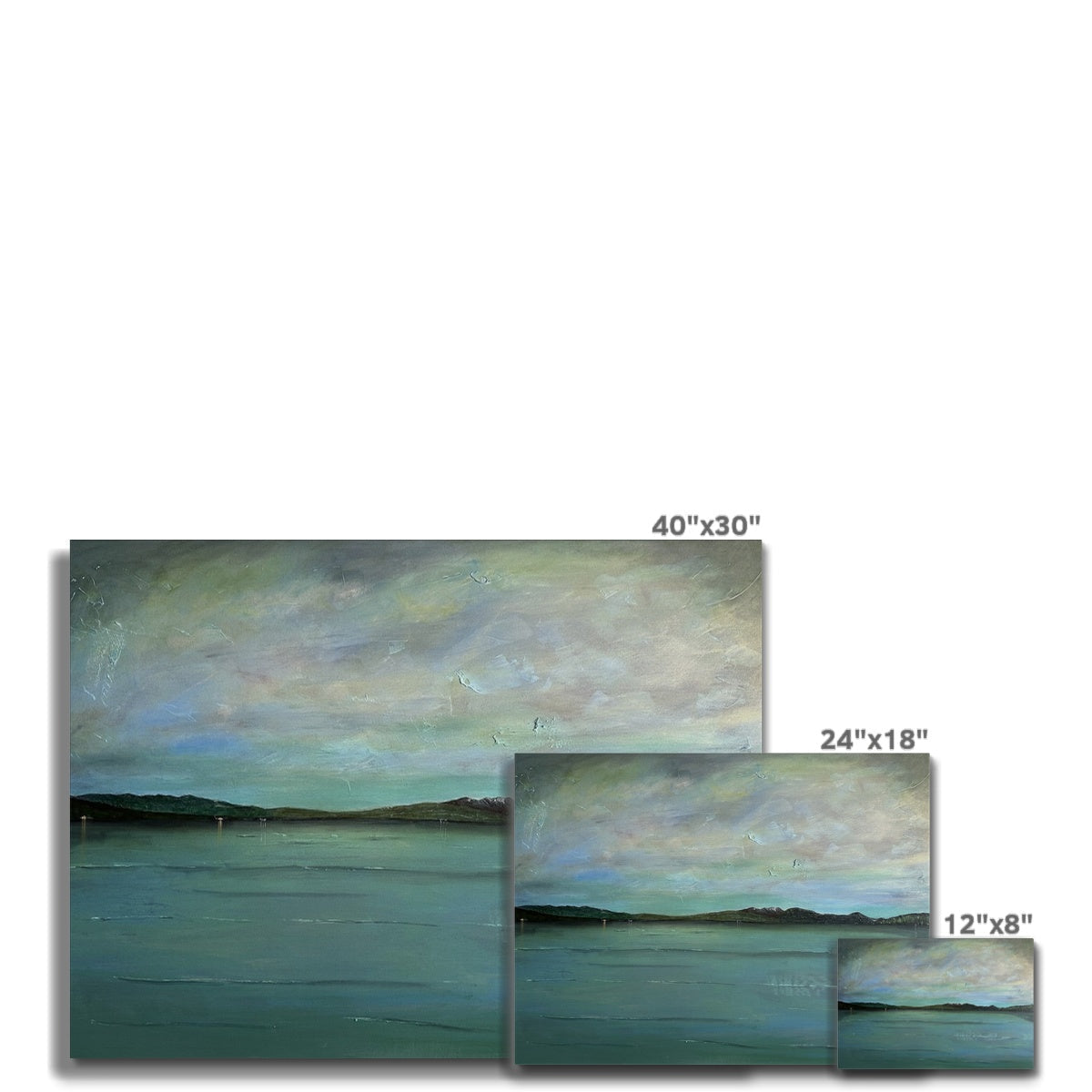 40x30 Inch Emerald Loch Lomond Serene Lake Canvas Print