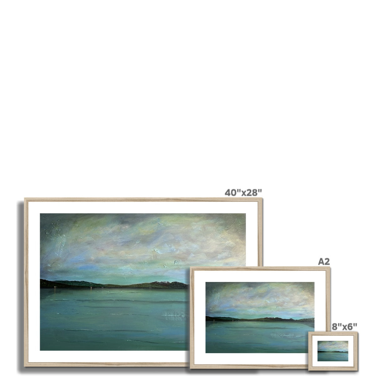 40x28 inch framed An Emerald Loch Lomond abstract landscape print