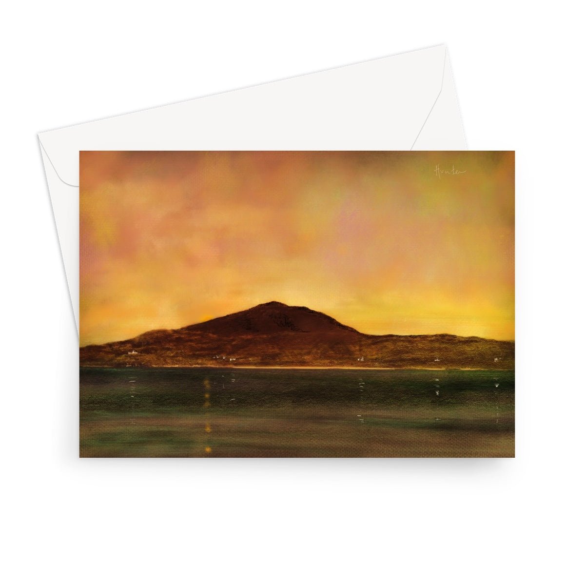 Eriskay Dusk Art Gifts Greeting Card-Greetings Cards-Hebridean Islands Art Gallery-7"x5"-1 Card-Paintings, Prints, Homeware, Art Gifts From Scotland By Scottish Artist Kevin Hunter