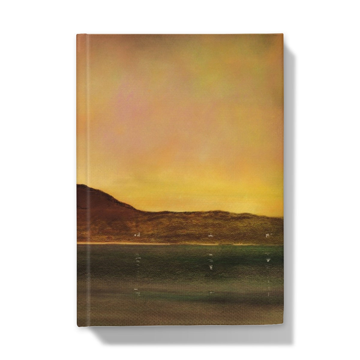 Eriskay Dusk journal with canvas print of sunset over water