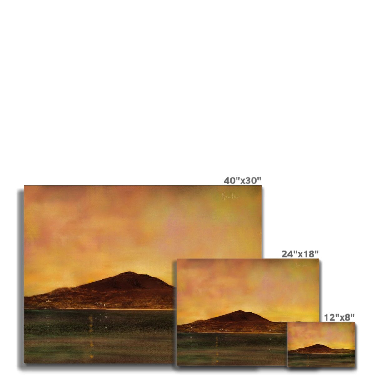Eriskay Dusk Painting | Canvas From Scotland-Contemporary Stretched Canvas Prints-Hebridean Islands Art Gallery-Paintings, Prints, Homeware, Art Gifts From Scotland By Scottish Artist Kevin Hunter