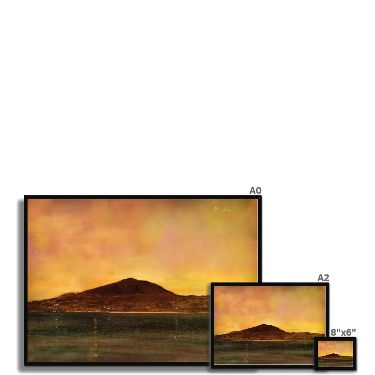 Eriskay Dusk Painting | Framed Prints From Scotland-Framed Prints-Hebridean Islands Art Gallery-Paintings, Prints, Homeware, Art Gifts From Scotland By Scottish Artist Kevin Hunter