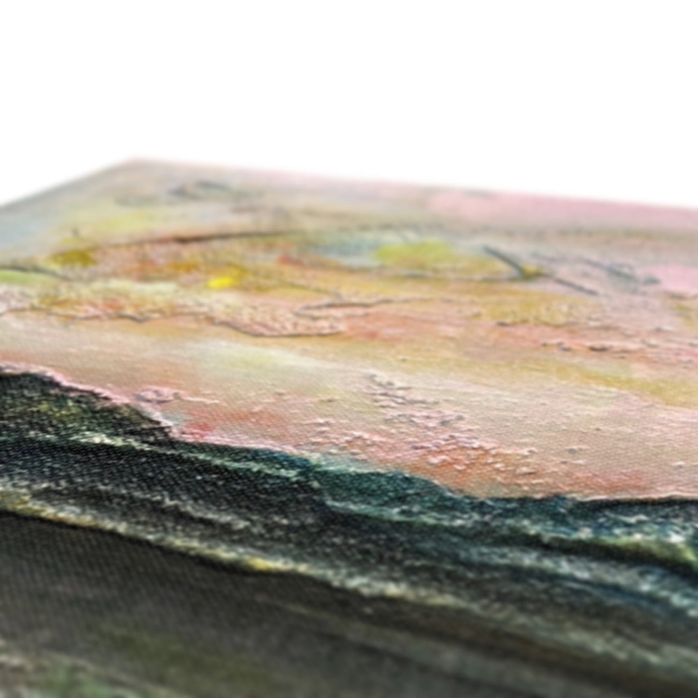 Abstract textured landscape canvas print of Ethereal Loch Na Dal Skye in earthy tones