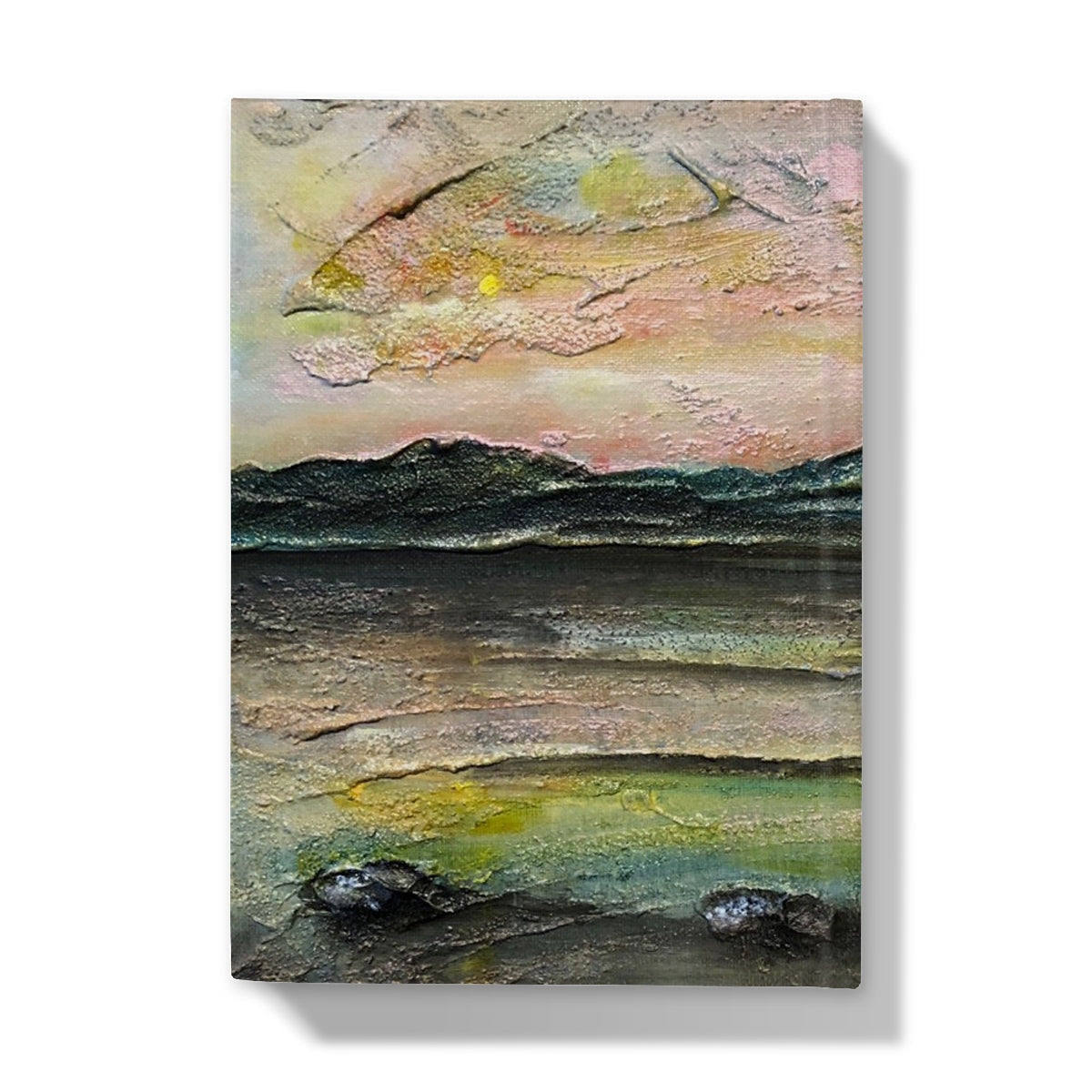 Textured coastal painting on Ethereal Loch Na Dal Skye journal