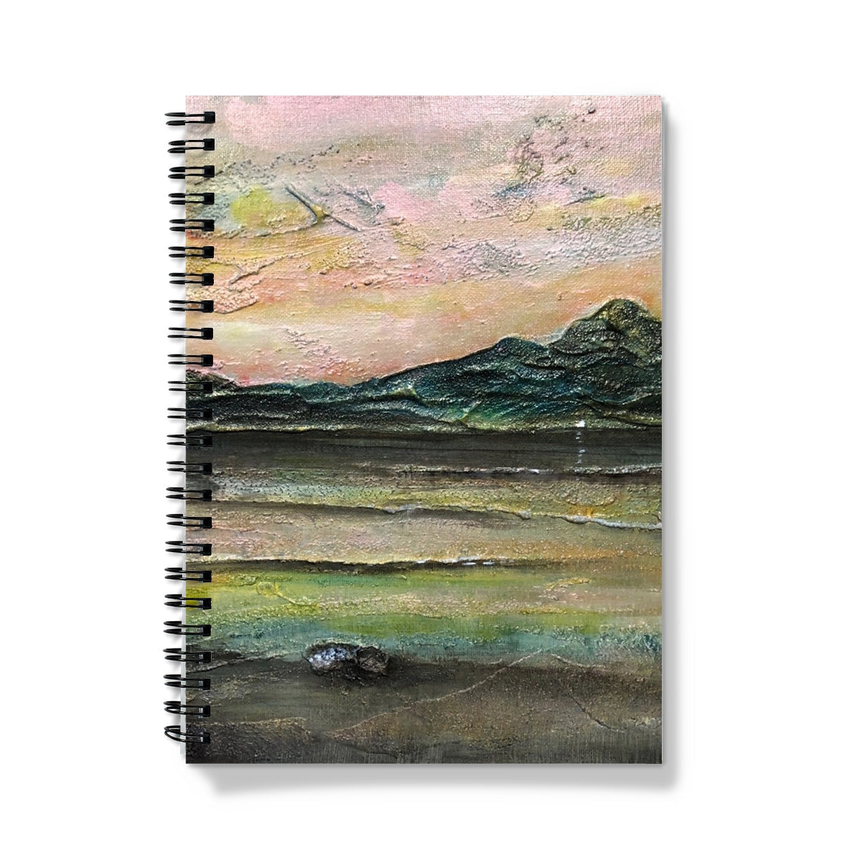 An Ethereal Loch Na Dal Skye Notebook with impressionistic landscape