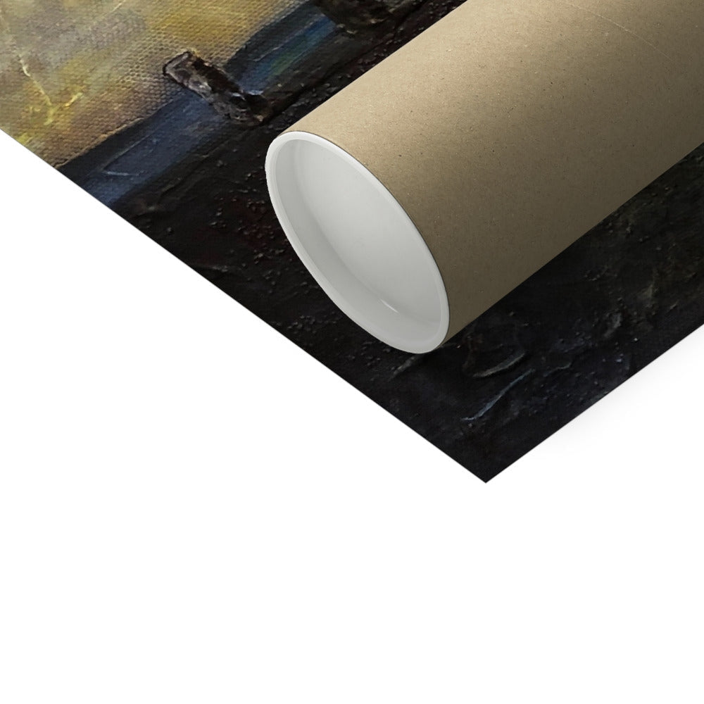 Brown cardboard tube with white cap for Brodgar Artist Proof Print