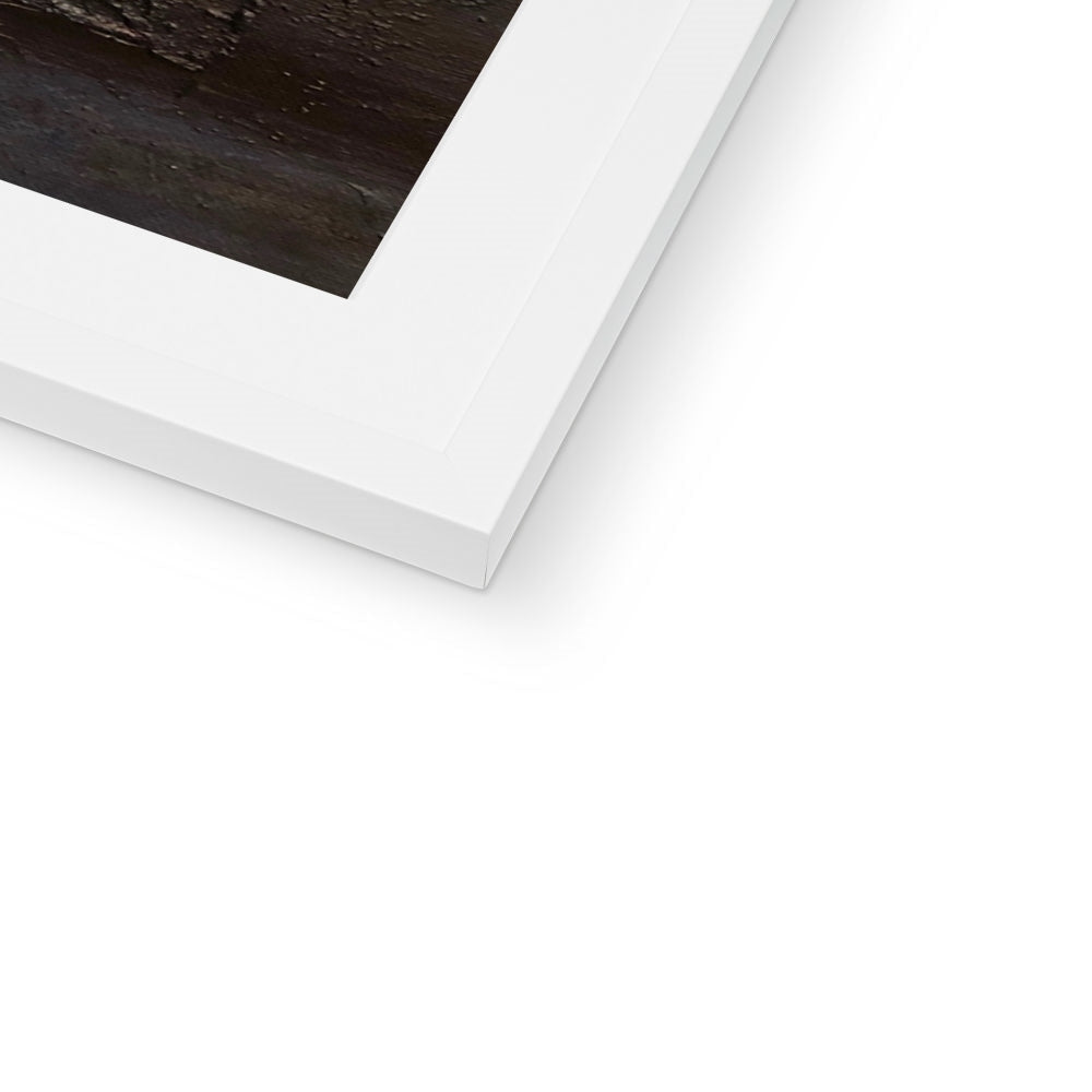 White matte frame with black mat for Ethereal Ring of Brodgar art print